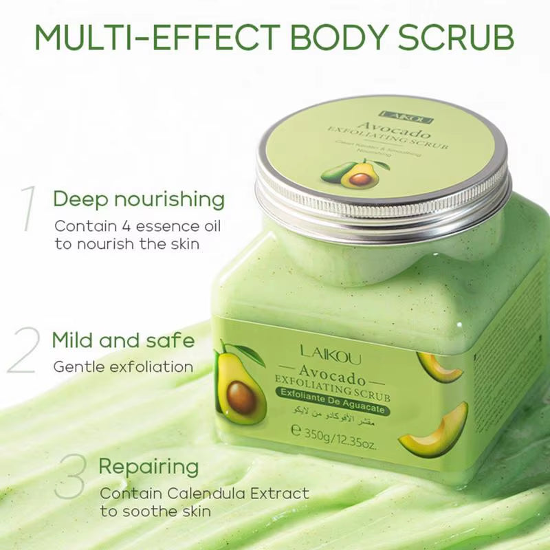 Avocado Facial Scrub Facial Care Scrub for Face Polish Mild Scrub Facial Exfoliator Festival Skin Care Gifts for Women & Men