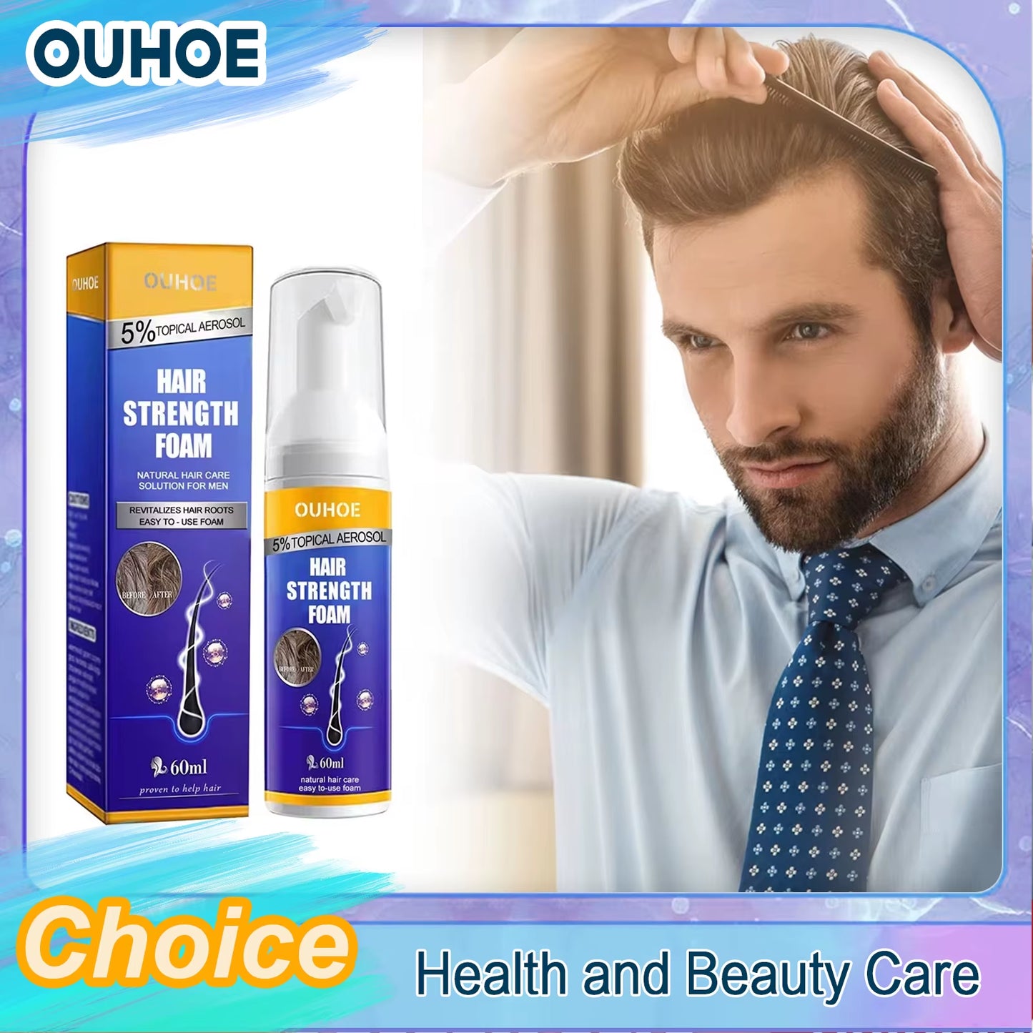 Hair Growth Foam Thinning Scalp Treatment Hereditary Seborrheic Hair Loss Regrowth Thicken Repairing Hair Follicles Care Product