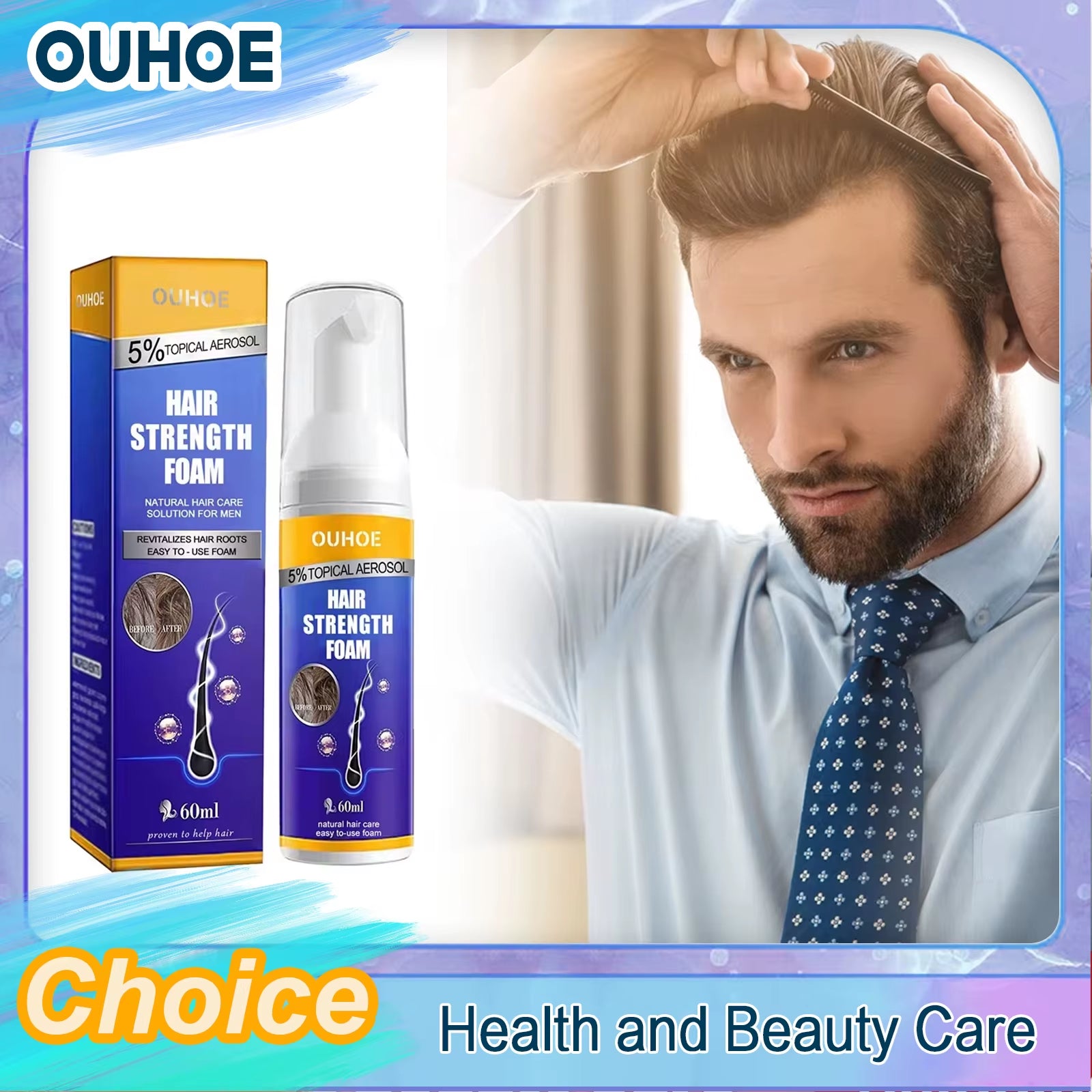 Hair Growth Foam Thinning Scalp Treatment Hereditary Seborrheic Hair Loss Regrowth Thicken Repairing Hair Follicles Care Product