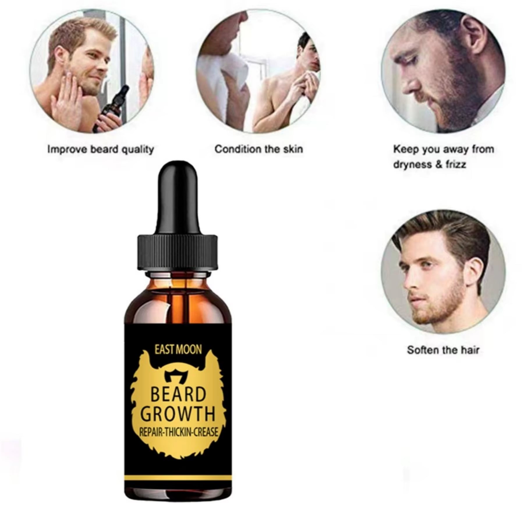 Fast Absorption Beard Essence Oil Moustache Hair Growth Rosemary Oil Professional for Hairloss Hair