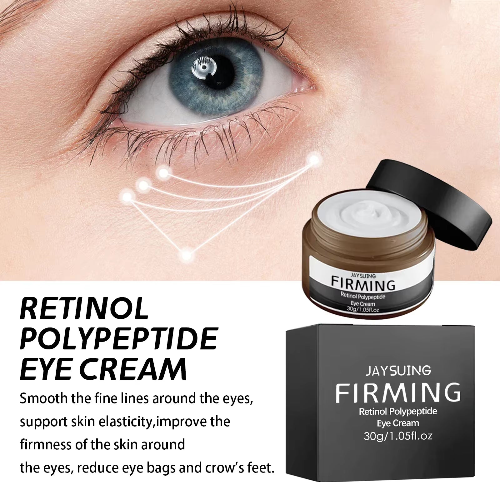 Retinol anti Dark Circles Cream Women Men Remove Wri-Nkle Eye Bags Reduce Fine Line Puffiness Moisturizing Brighten Skin Care