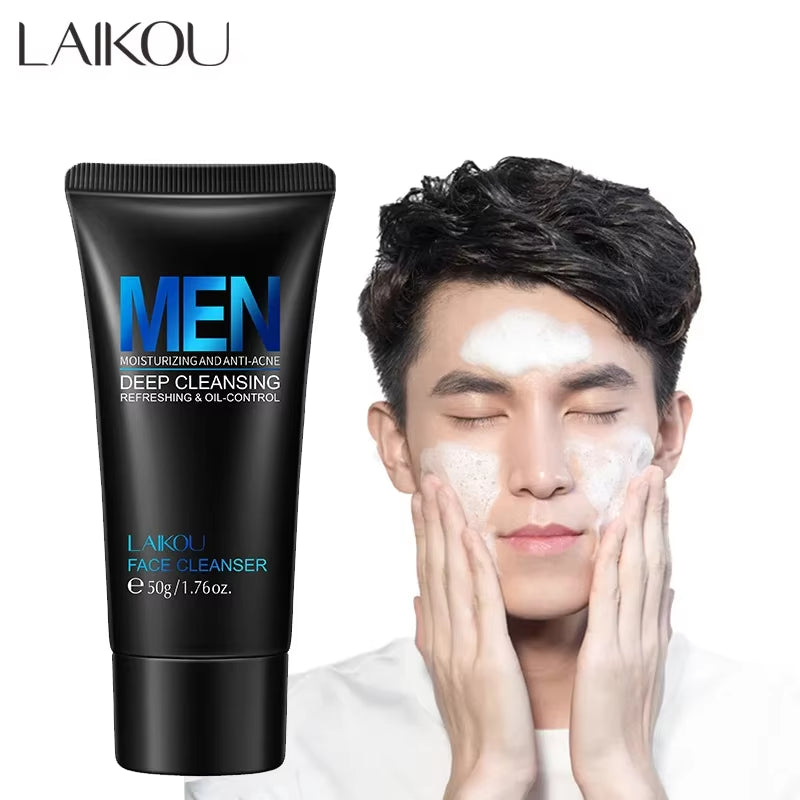 Men Facial Cleanser Face Washing Moisturizing Man Skin Care Oil Control Blackhead Remove Scrub Cosmetics Deep Norishing