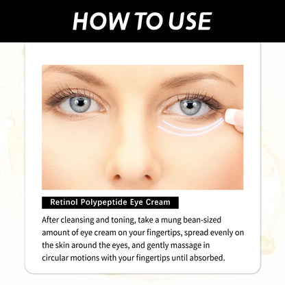 Retinol anti Dark Circles Cream Women Men Remove Wri-Nkle Eye Bags Reduce Fine Line Puffiness Moisturizing Brighten Skin Care