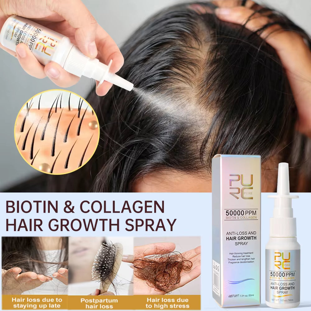 Biotin Hair Growth Products for Men Women Hair Loss Treatment Fast Grow Hair Spray Regrowth Thicken Oil Hair Care