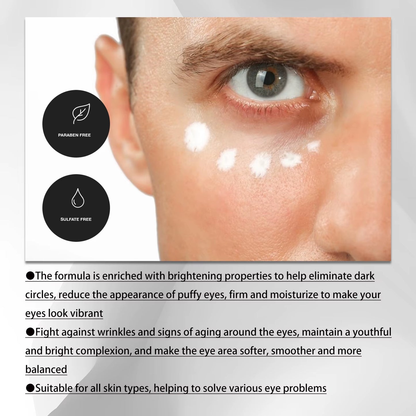 anti Aging Eye Cream Men Dark Circles Puffy Eyes Treatments Fade Fine Lines Nourishing Instant Firm Eye Bag Cream for Men