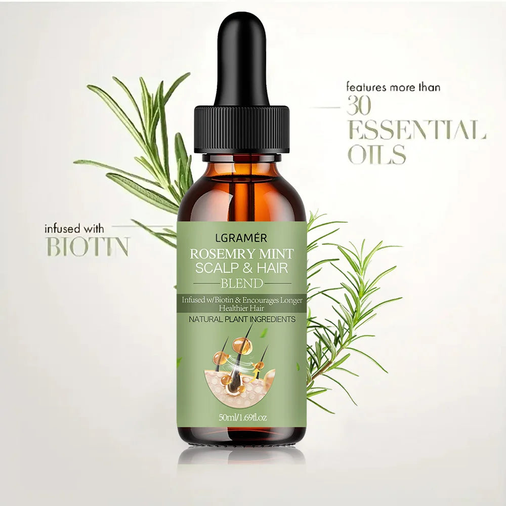 Hair Growth Essential Oil Rosemary Mint Hair Strengthening Oil Nourishing Treatment for Split Ends Dry Organics Hair Care Oil