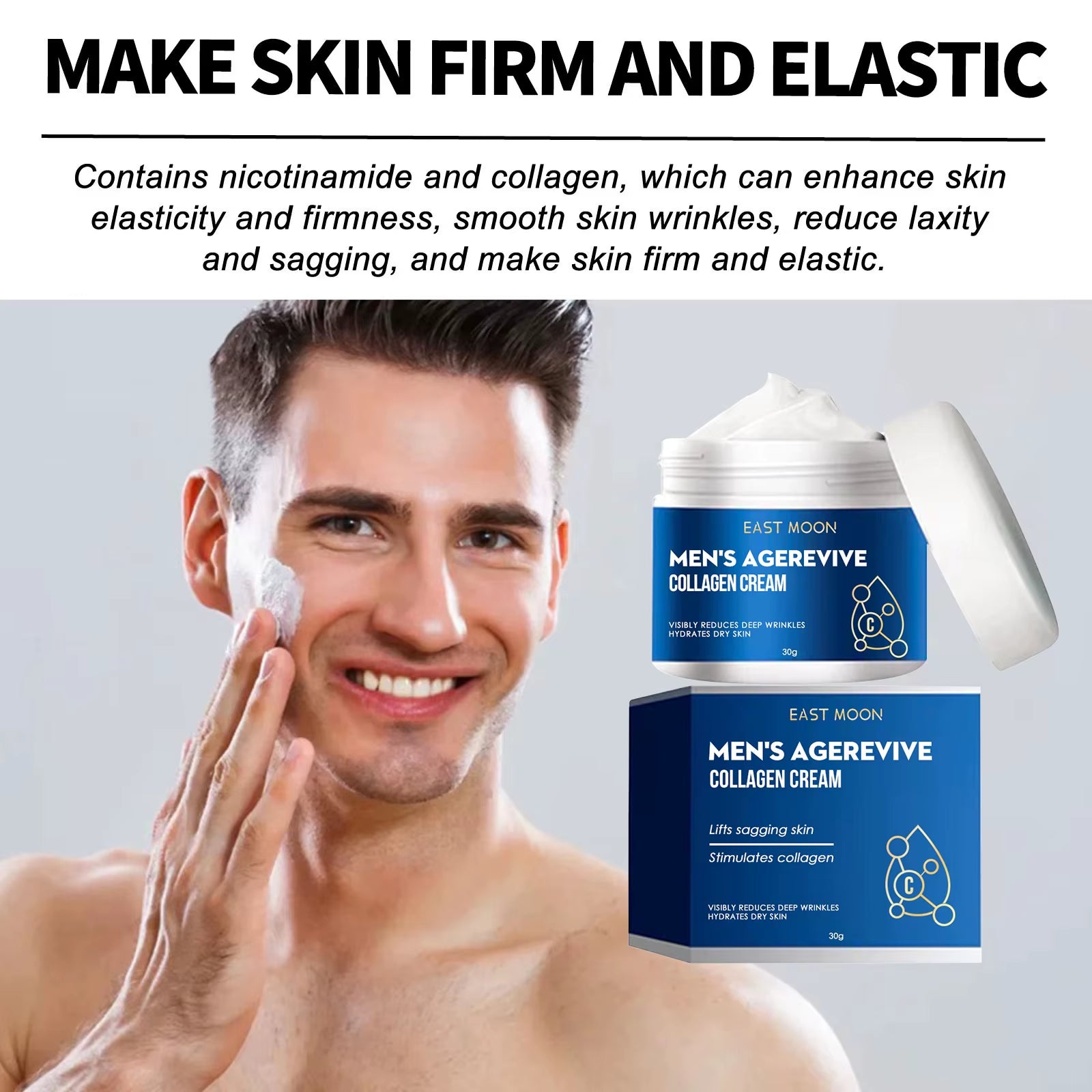 Men Face Cream Anti-Wrinkle Firming Lifting Fade Fine Lines Dark Spot Whiten Brightening Moisturizing Collagen anti Aging Cream