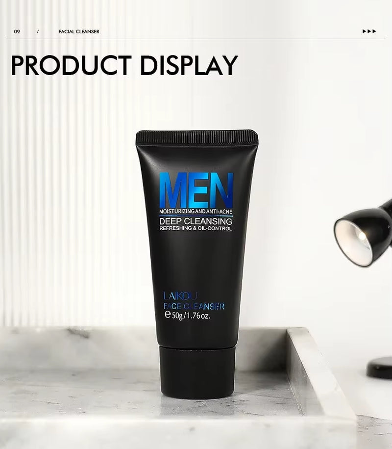 Men Facial Cleanser Face Washing Moisturizing Man Skin Care Oil Control Blackhead Remove Scrub Cosmetics Deep Norishing