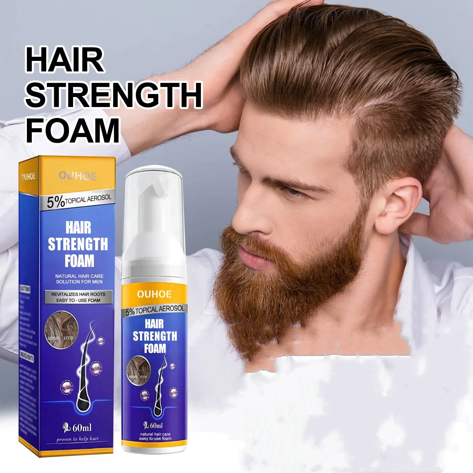 Hair Growth Foam Thinning Scalp Treatment Hereditary Seborrheic Hair Loss Regrowth Thicken Repairing Hair Follicles Care Product