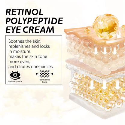 Retinol anti Dark Circles Cream Women Men Remove Wri-Nkle Eye Bags Reduce Fine Line Puffiness Moisturizing Brighten Skin Care