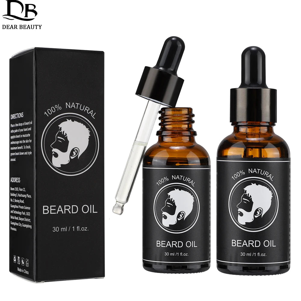 New Facial Hair Beard Growth Oil for Men Thicken Soft Smooth Nourish Beard Oil Natural Mustache Growing Essential Oil Beard Care