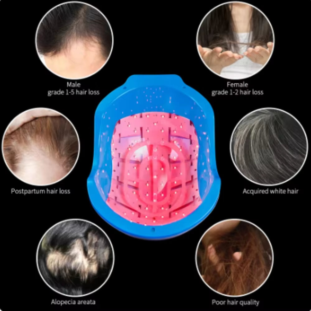 Rechargeable Red Light Therapy Hair Growth Cap for Comprehensive Scalp Treatment