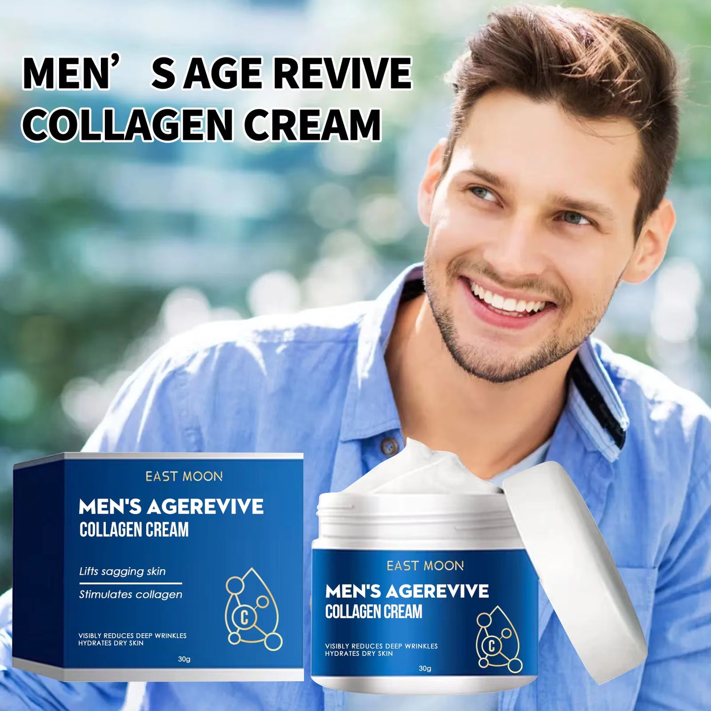 Men Face Cream Anti-Wrinkle Firming Lifting Fade Fine Lines Dark Spot Whiten Brightening Moisturizing Collagen anti Aging Cream